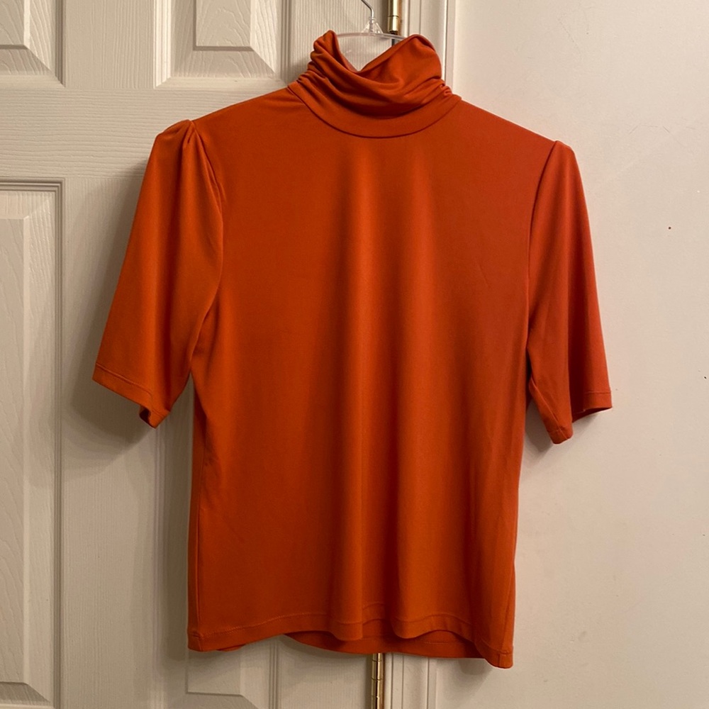 Rafaella orange turtle neck; short sleeves